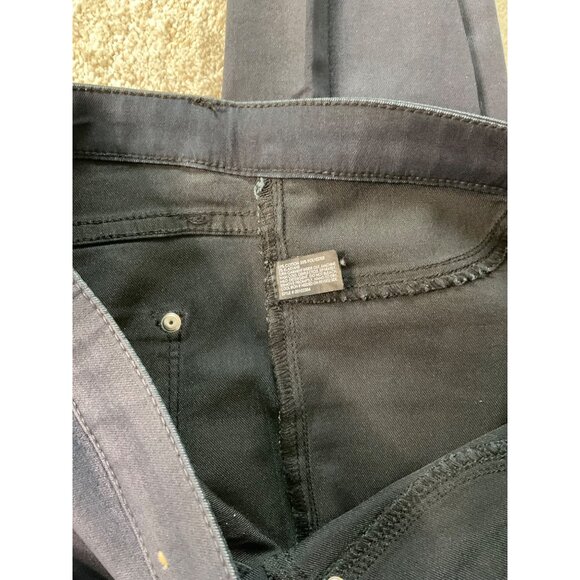 Club Monaco Dark Navy Skinny Leg Jeans Women's Size 6 Stretch Denim Faux Leather - Picture 7 of 7